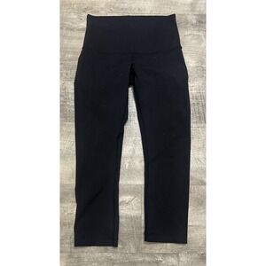 Lululemon Womens Capri Leggings Size 6 Cropped Solid Black Gym Workout